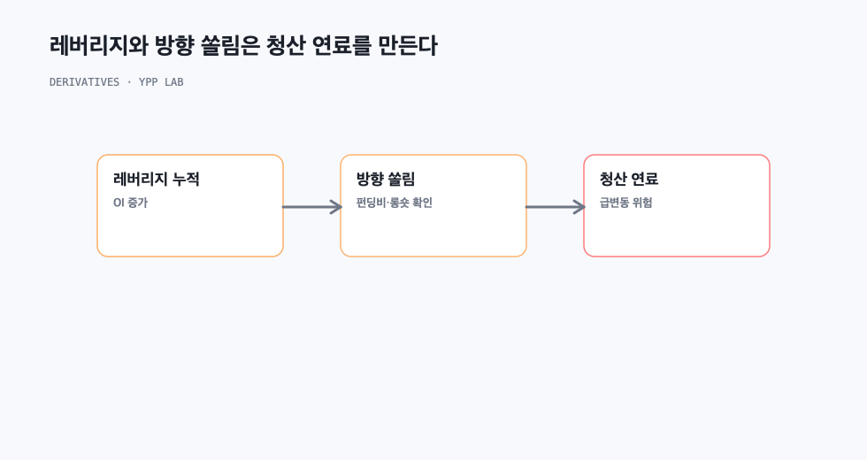 레버리지와 방향 쏠림은 청산 연료를 만든다